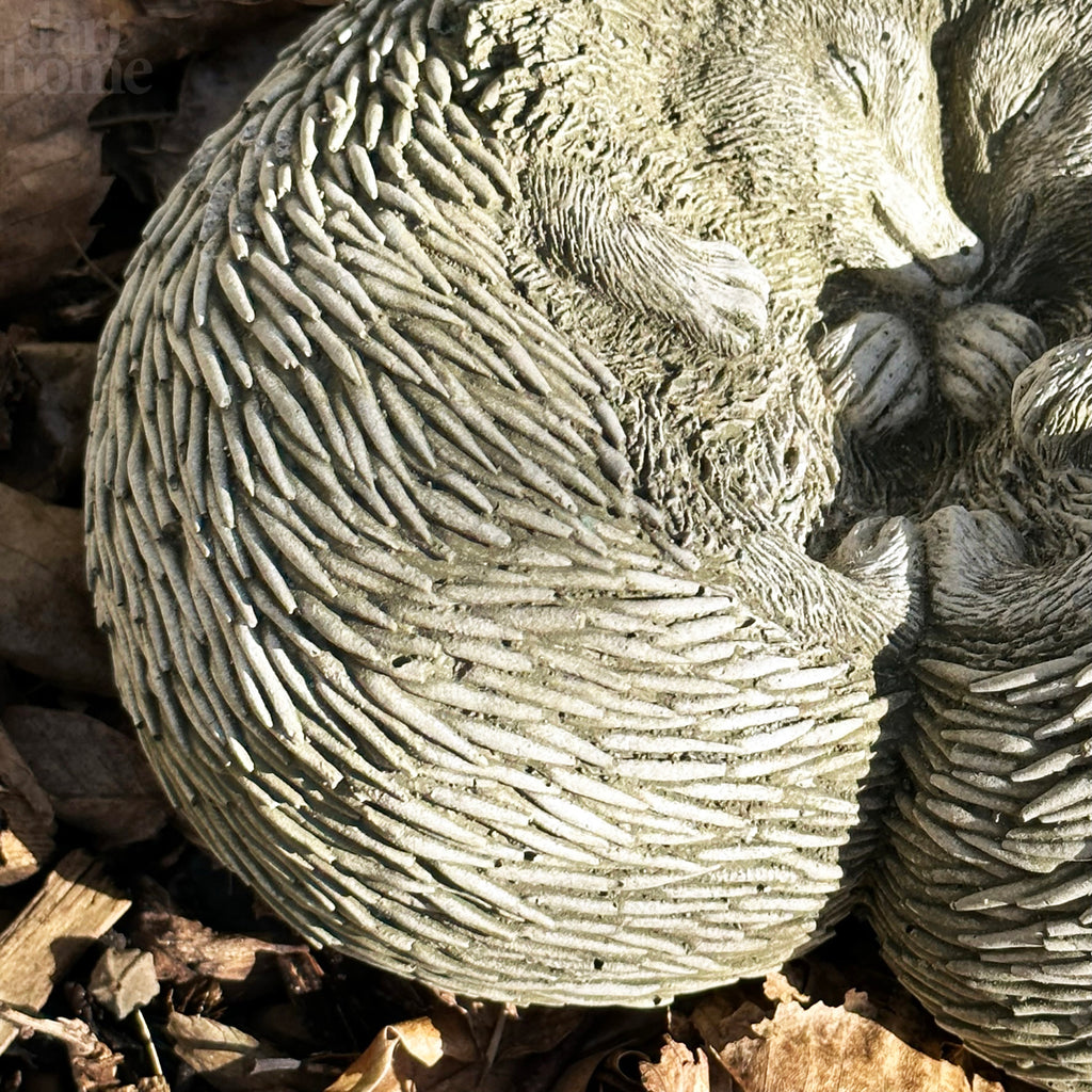 Stone Cuddling Love Hedgehogs Sculpture