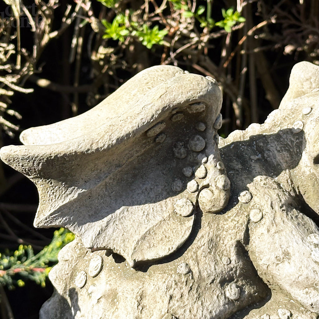 Stone Snoozing Dragon Sculpture