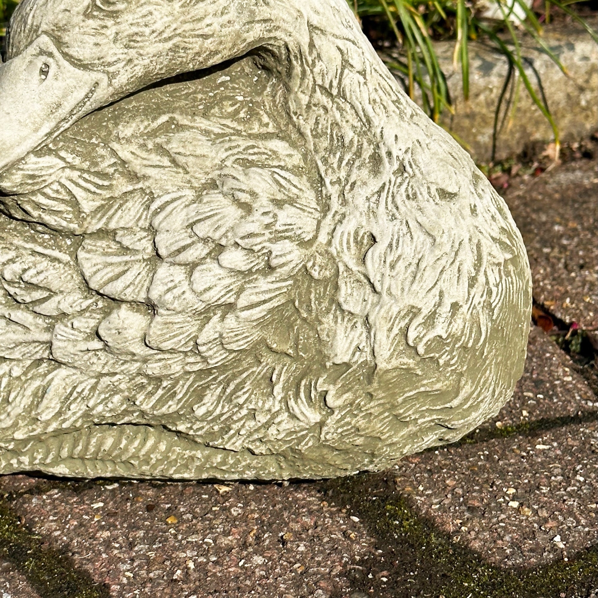 Stone Resting Duck Sculpture