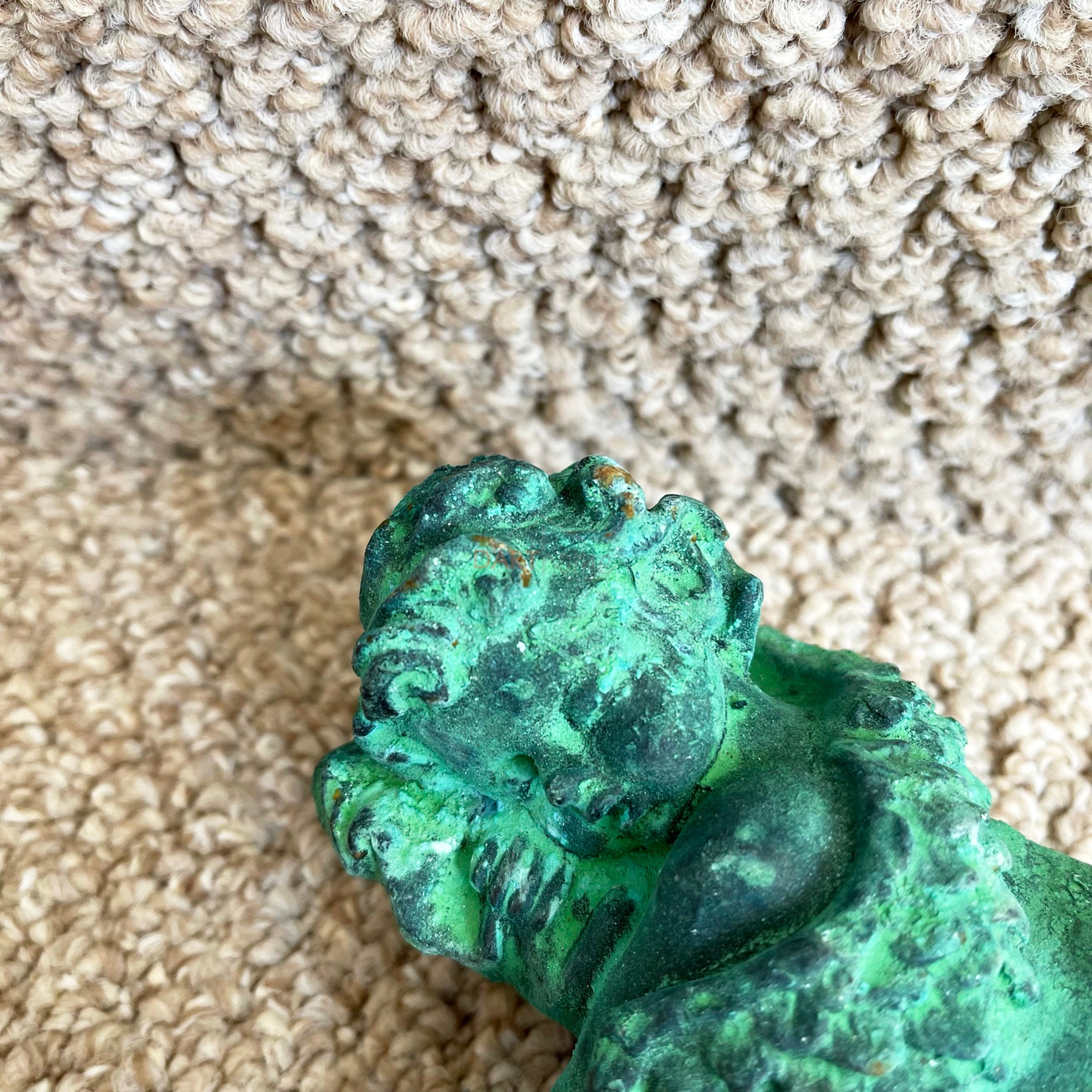 Verdigris Cast Iron Sleeping Cherub Ornament