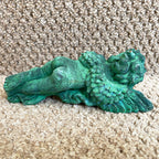 Schlafender Cherub aus Grünspan aus Gusseisen