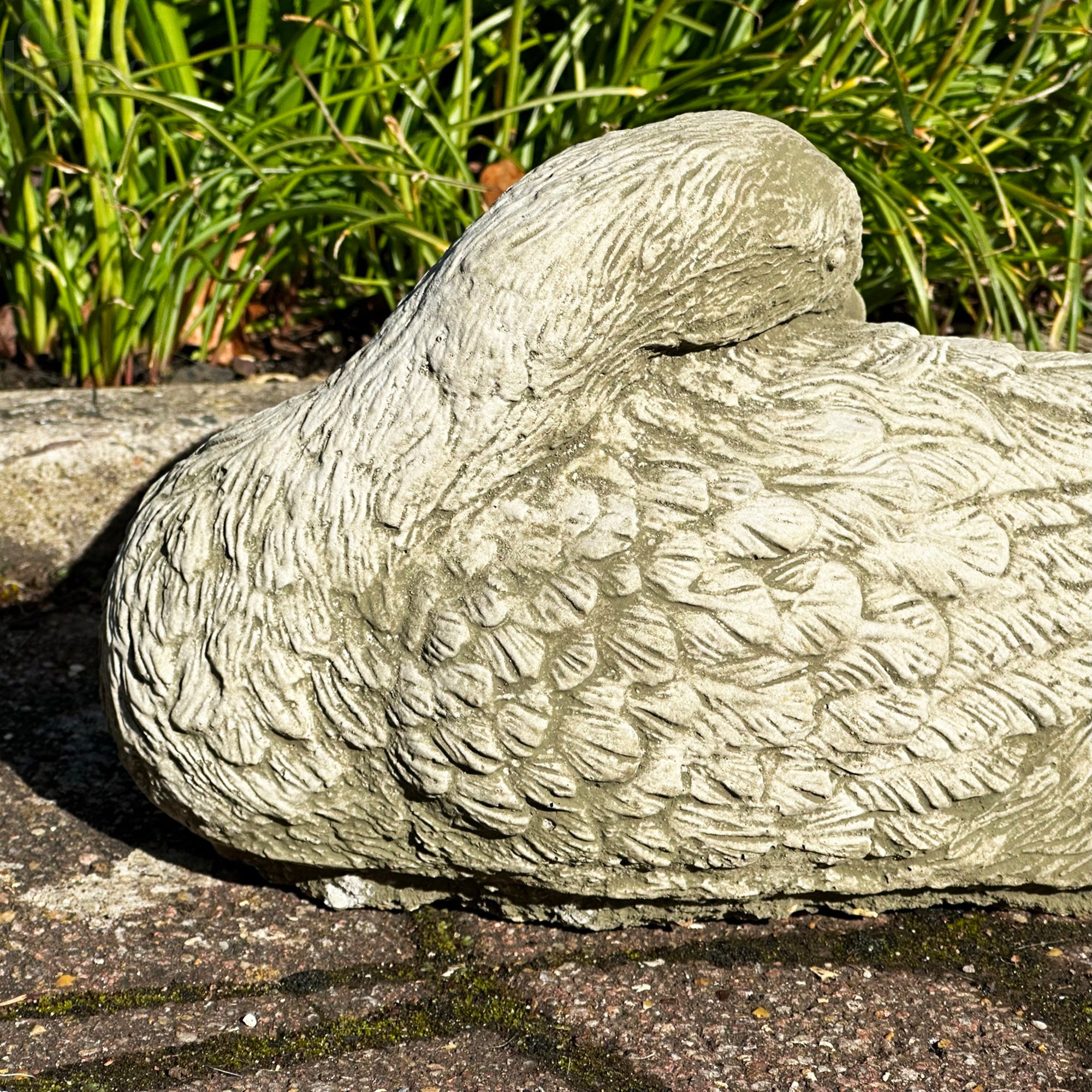 Stone Resting Duck Sculpture