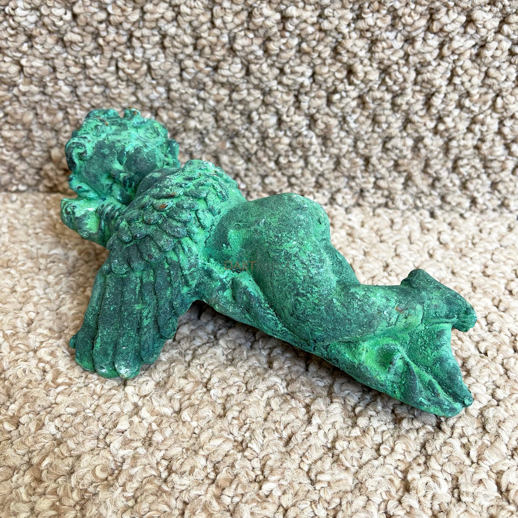 Verdigris Cast Iron Sleeping Cherub Ornament