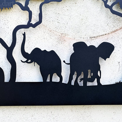 African Safari Savanna Metal Wall Art