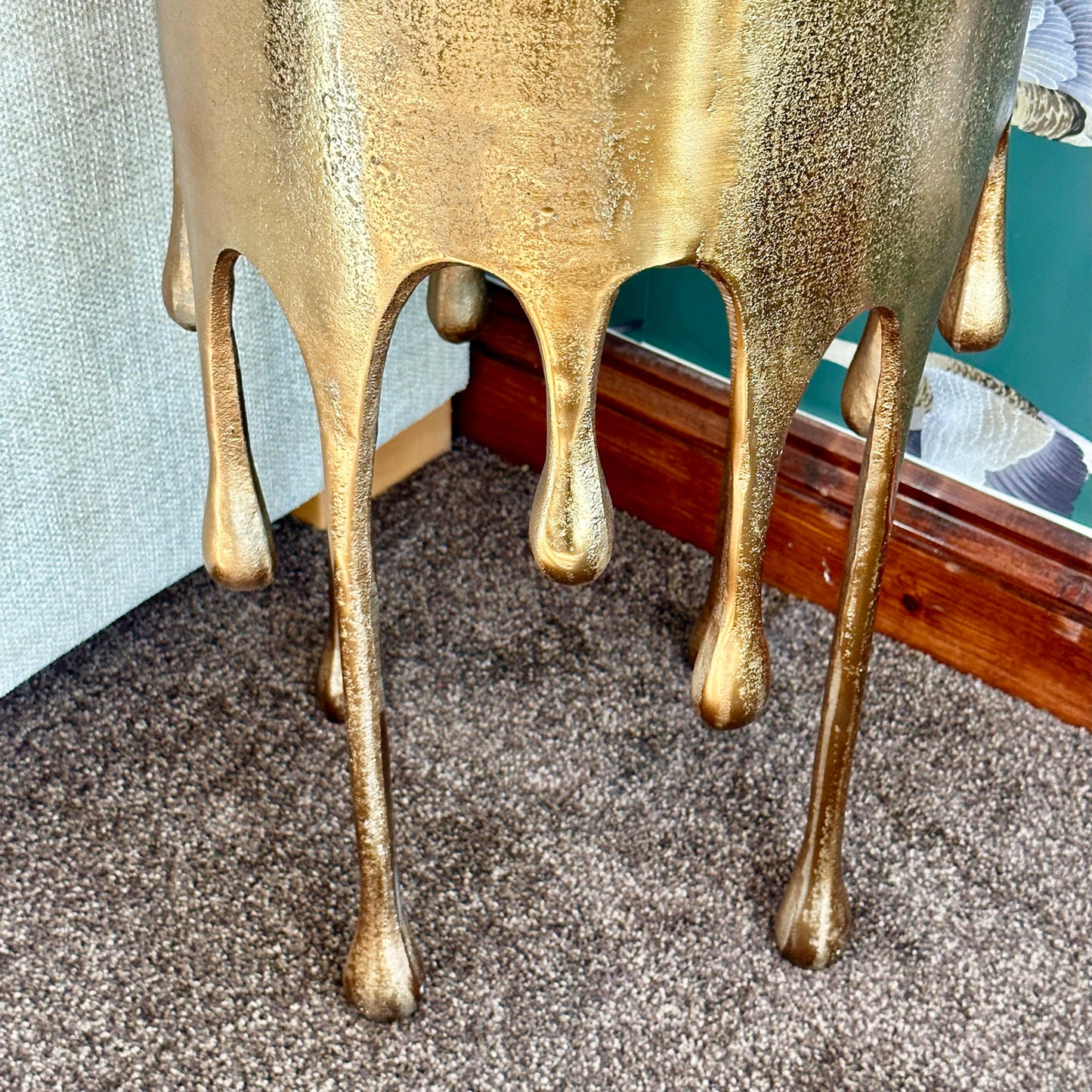 Gold Drip Side Table