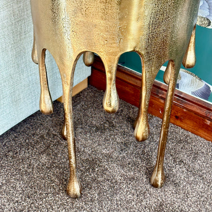 Gold Drip Side Table