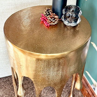 Gold Drip Side Table