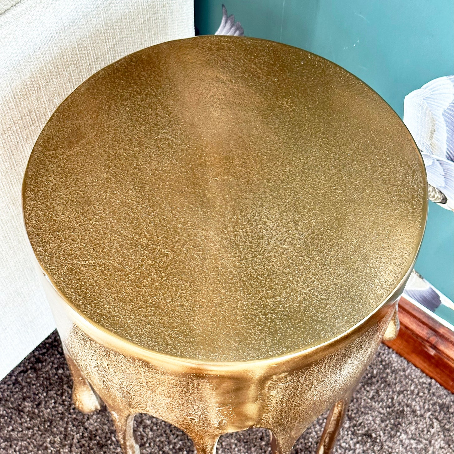 Gold Drip Side Table