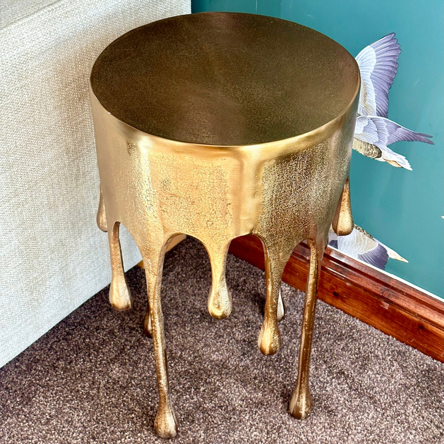 Gold Drip Side Table