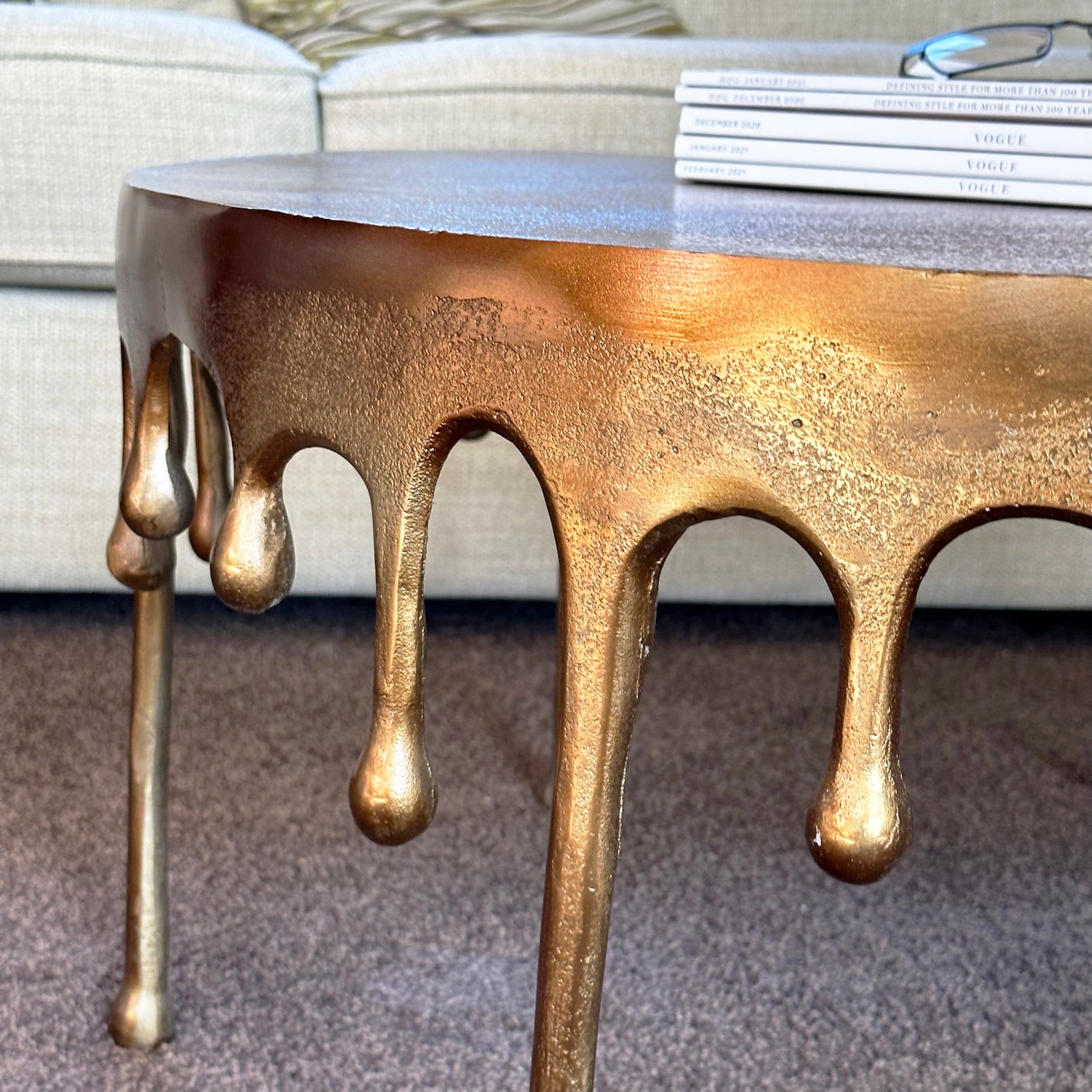 Darthome Gold Drip Coffee Table 75x40x75cm Darthome Limited