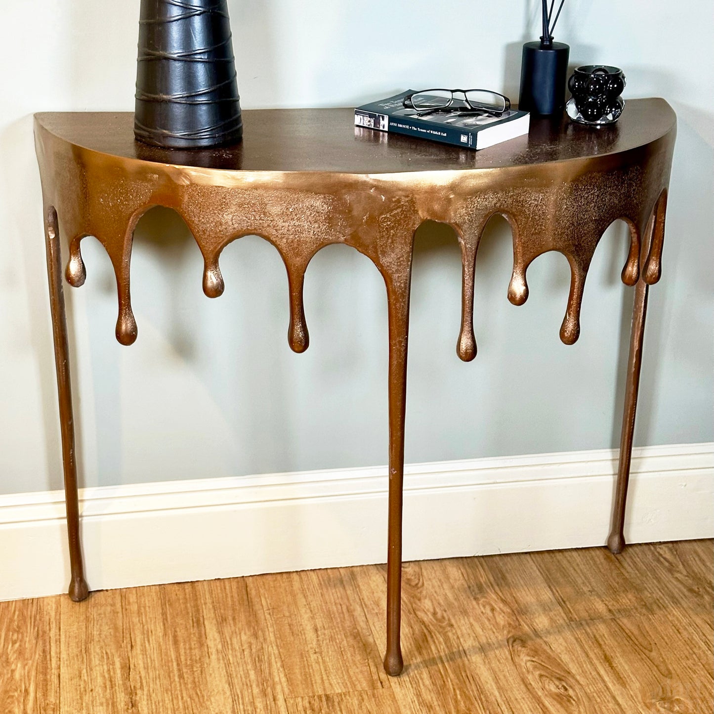 Gold Drip Console Table