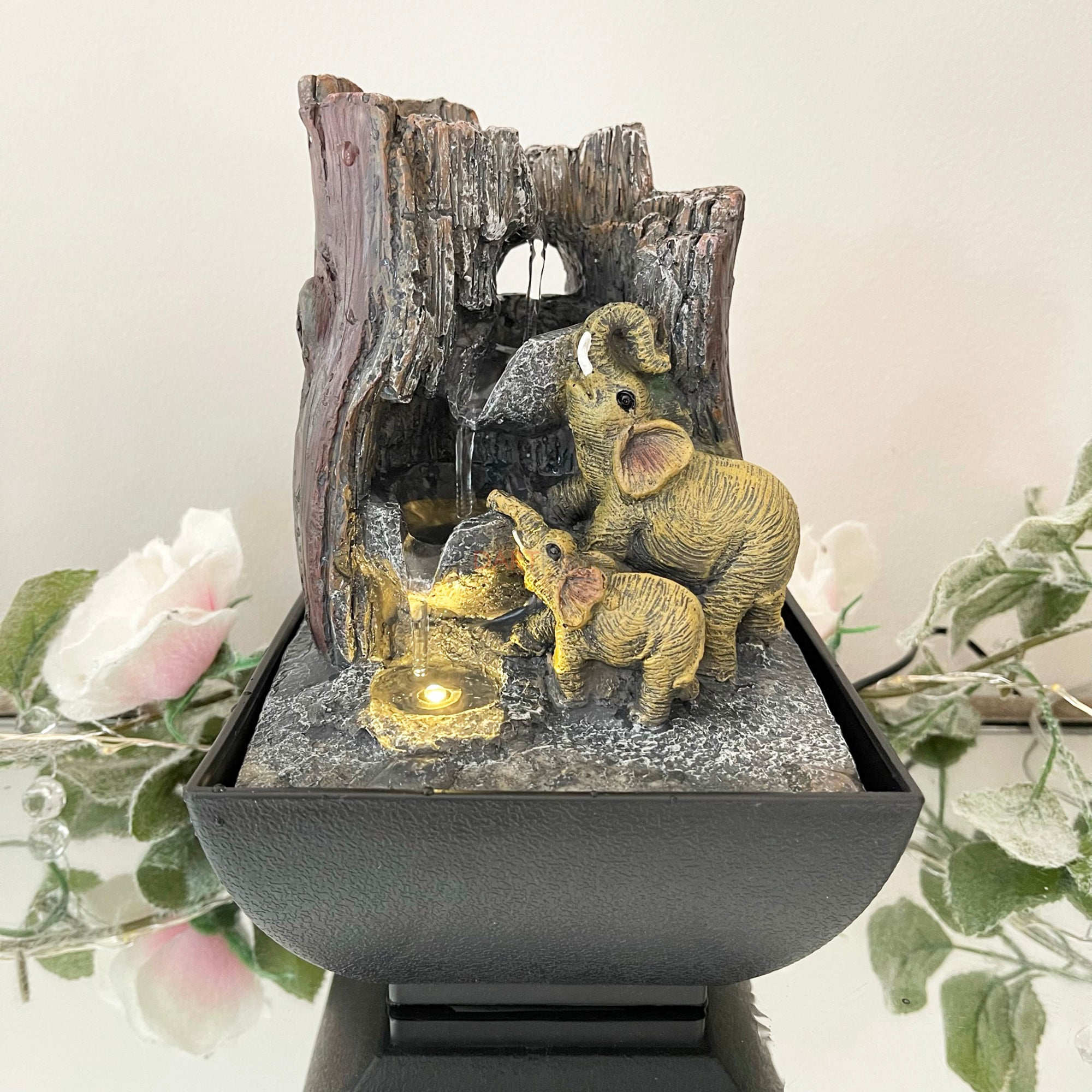 Elephant Paradise LED Indoor Water Fountain