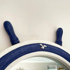 Wooden Ships Wheel Wall Mirror 60cm