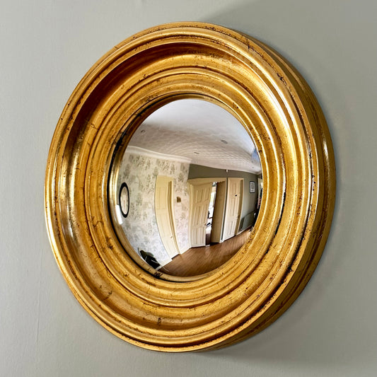 Antique Gold Convex Porthole Mirror