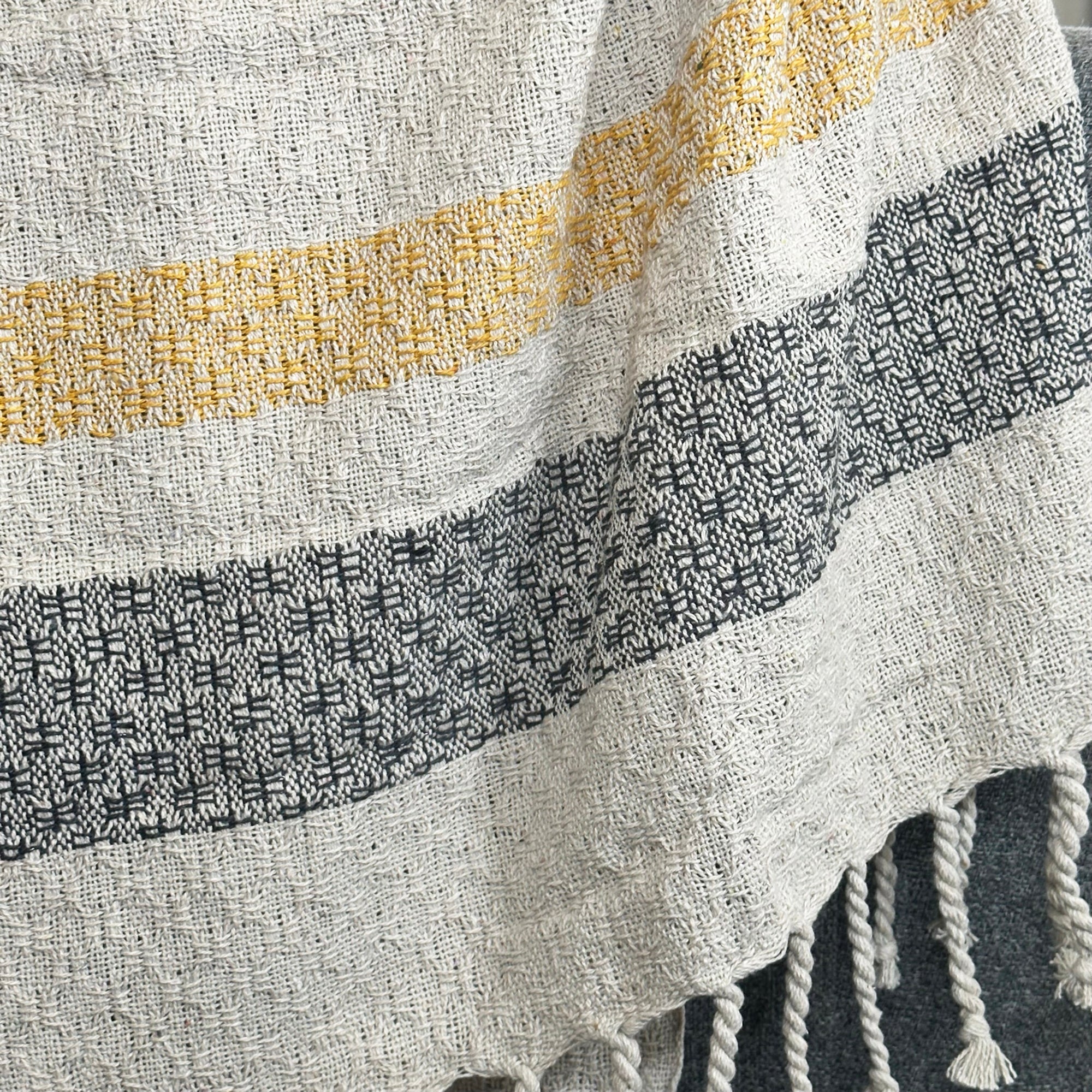 Gestreifter Baumwollüberwurf, 130 x 170 cm