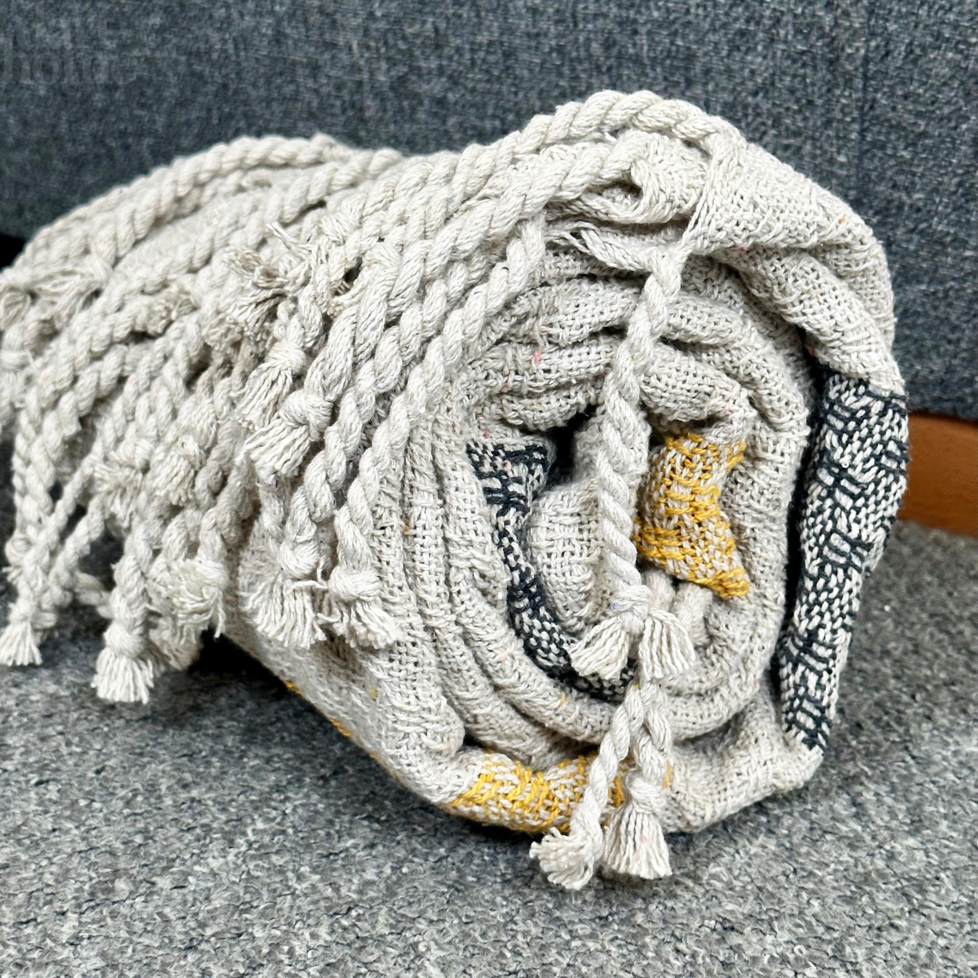Gestreifter Baumwollüberwurf, 130 x 170 cm