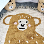 Tufted Cotton Monkey Floor Rug With Tassels