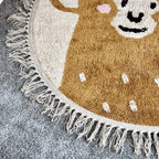 Tufted Cotton Monkey Floor Rug With Tassels