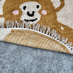 Tufted Cotton Monkey Floor Rug With Tassels