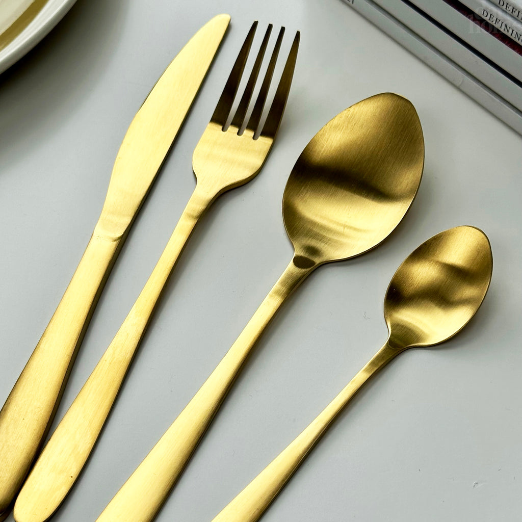 Gold Stainless Steel 16 Piece Cutlery Set