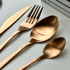 Copper Stainless Steel 16 Piece Cutlery Set