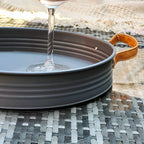 Round Charcoal Grey Serving Tray