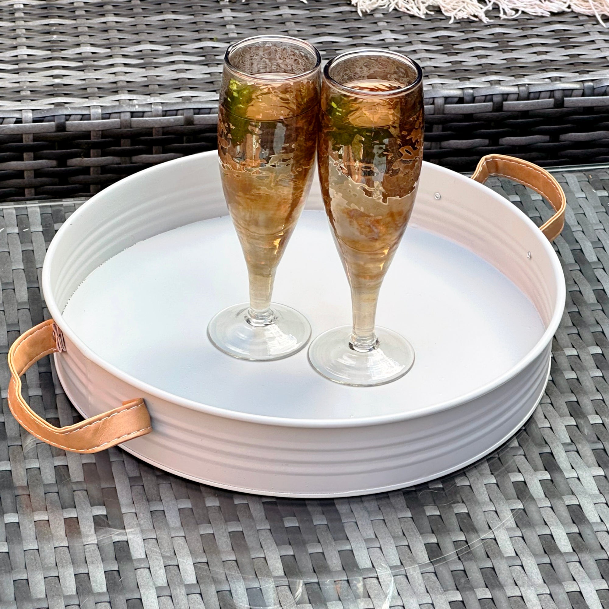 Round Sand Serving Tray