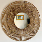 Wandspiegel aus gewebtem Papierseil, 70 cm x 70 cm