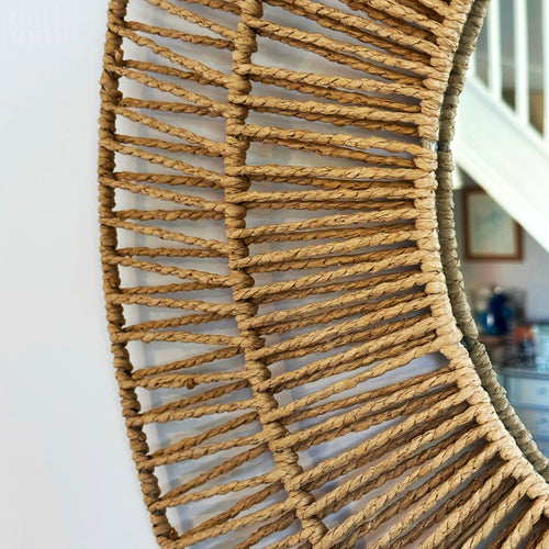 Woven Paper Rope Wall Mirror 70cm x 70cm