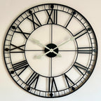 Black Metal Skeleton 75cm Wall Clock