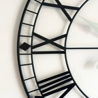 Black Metal Skeleton 75cm Wall Clock