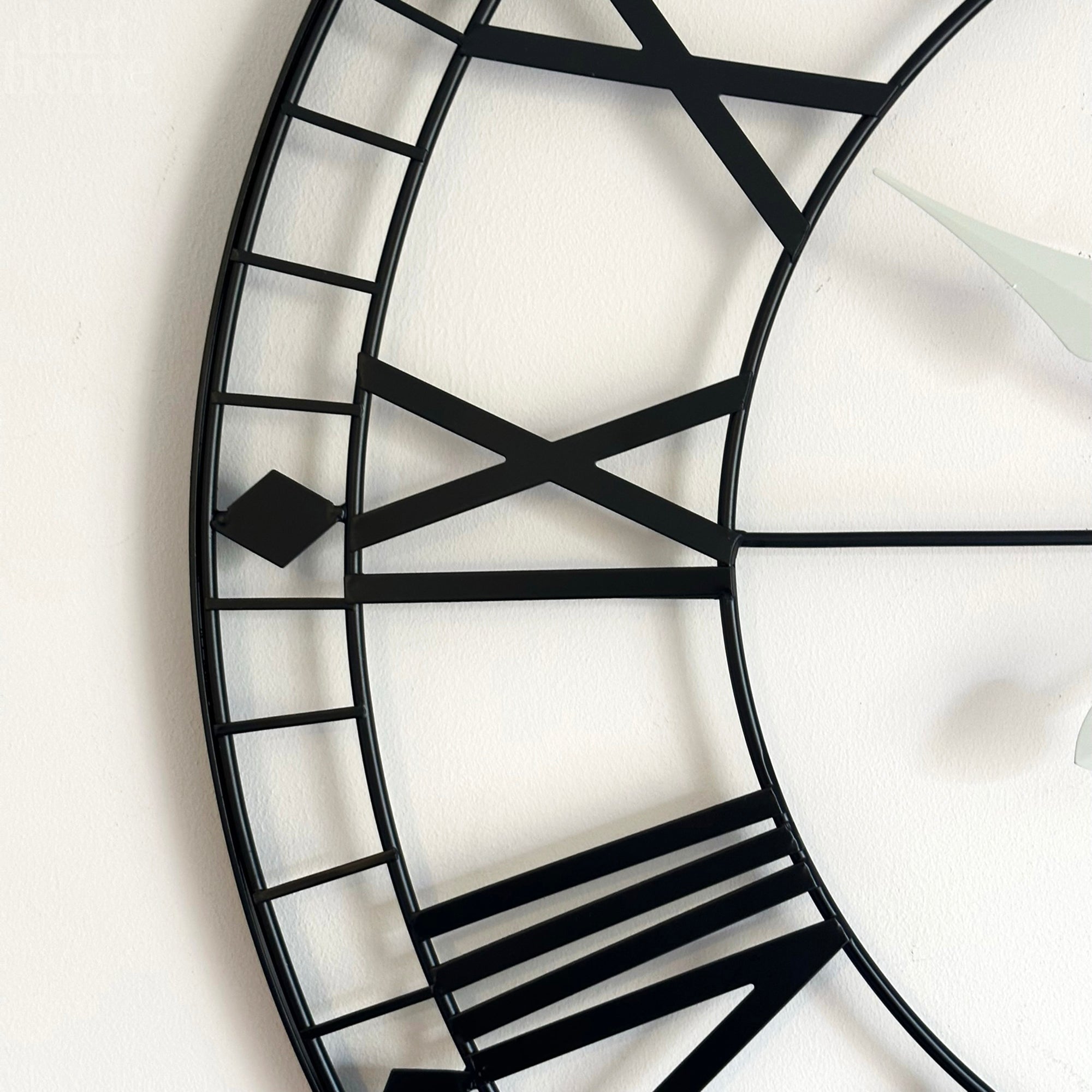 Black Metal Skeleton 75cm Wall Clock