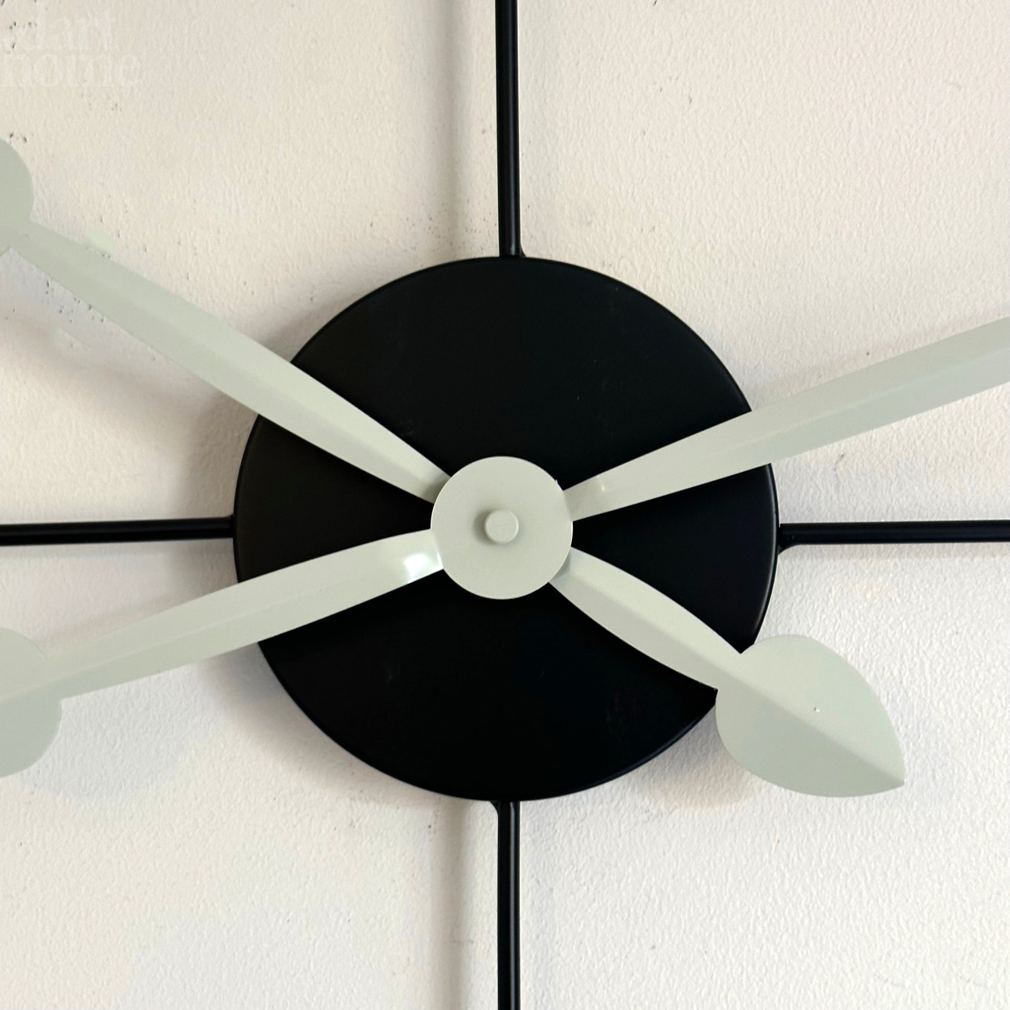 Black Metal Skeleton 75cm Wall Clock