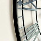 Black Metal Skeleton 75cm Wall Clock