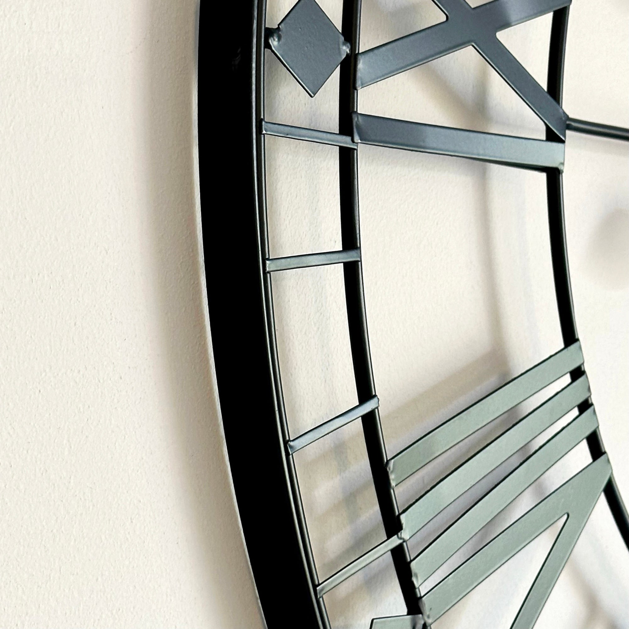 Black Metal Skeleton 75cm Wall Clock