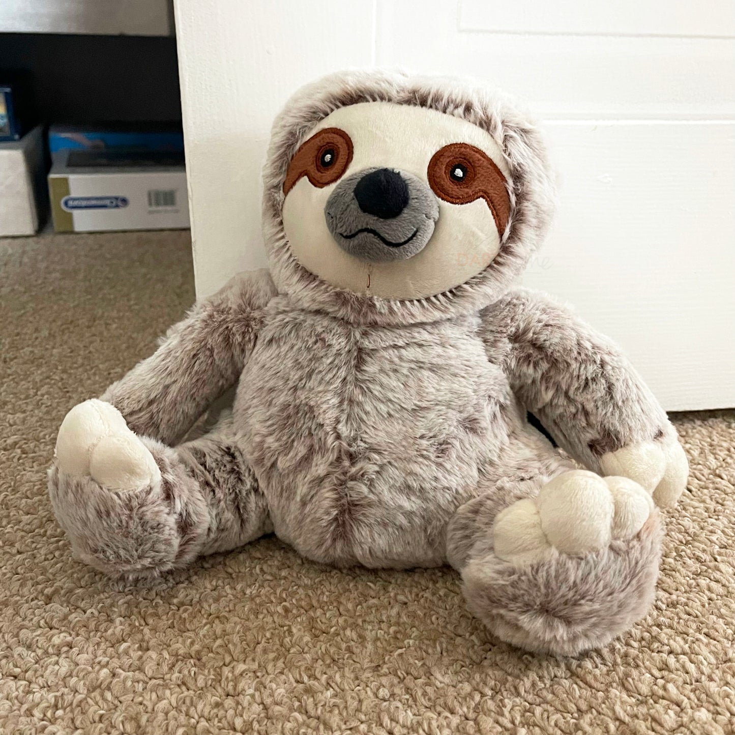 Soft Faux Fur Sitting Sloth Heavy Weighted Doorstop 30cm