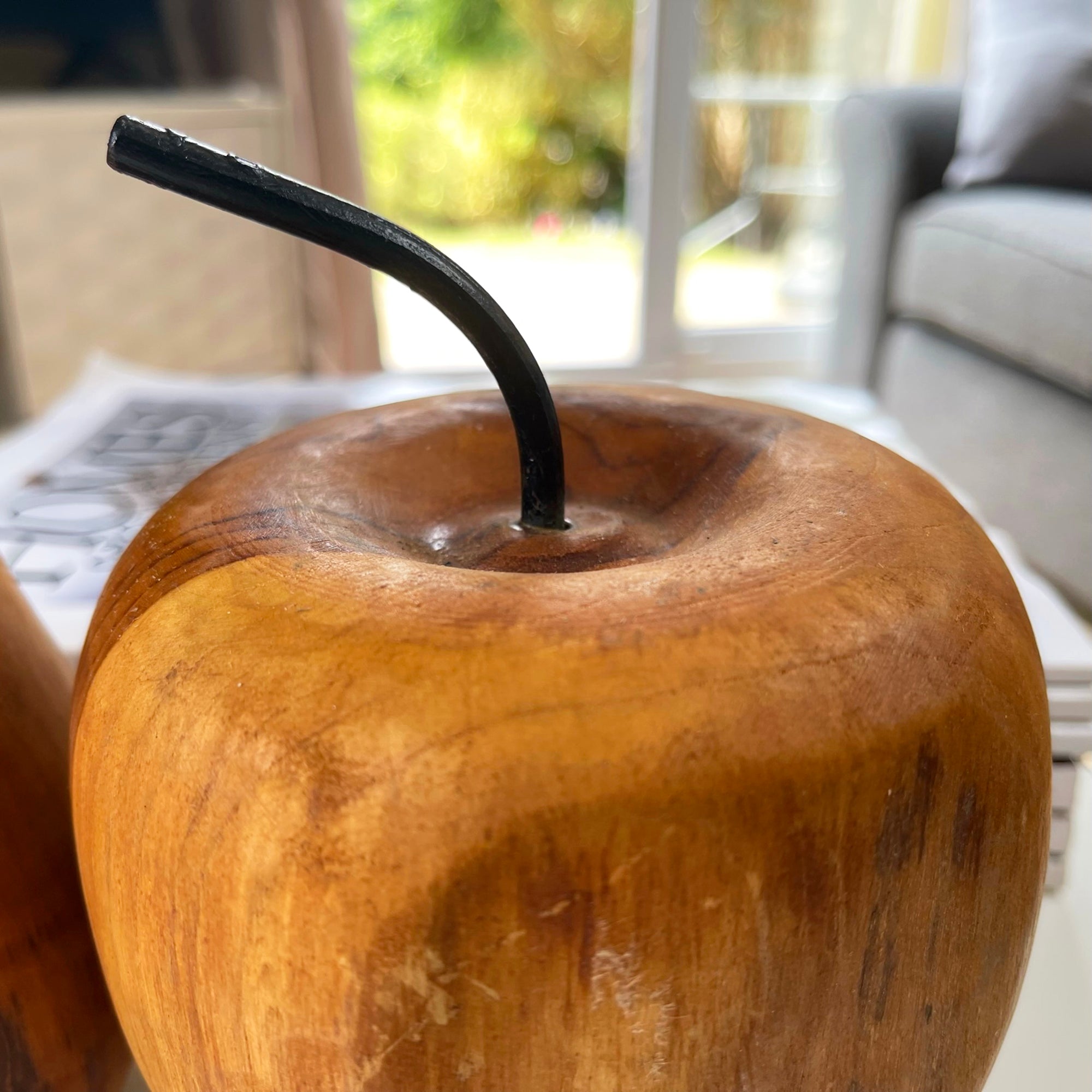 Teak Wood Apple & Pear Ornaments