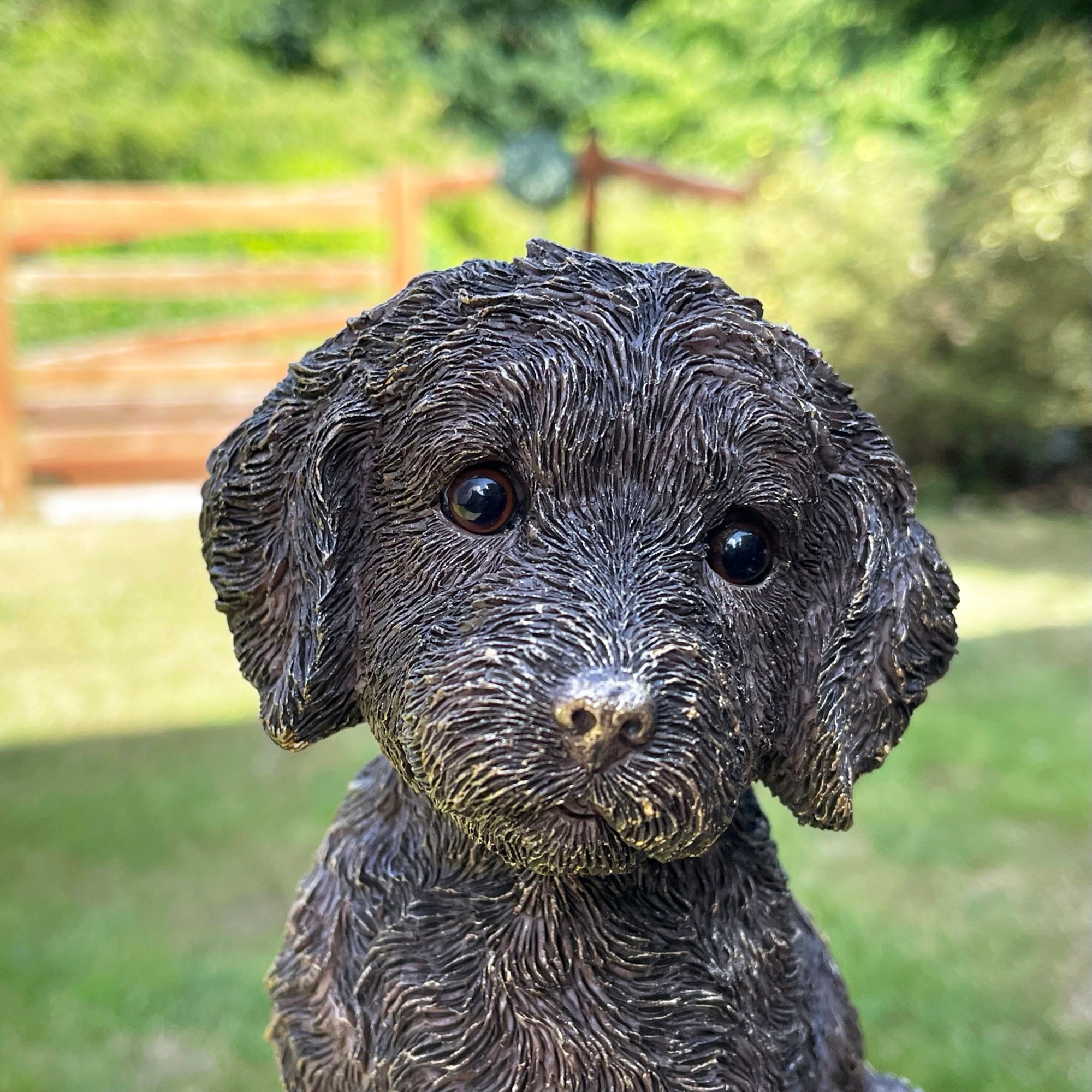 Gold Cockapoo Dog Figure