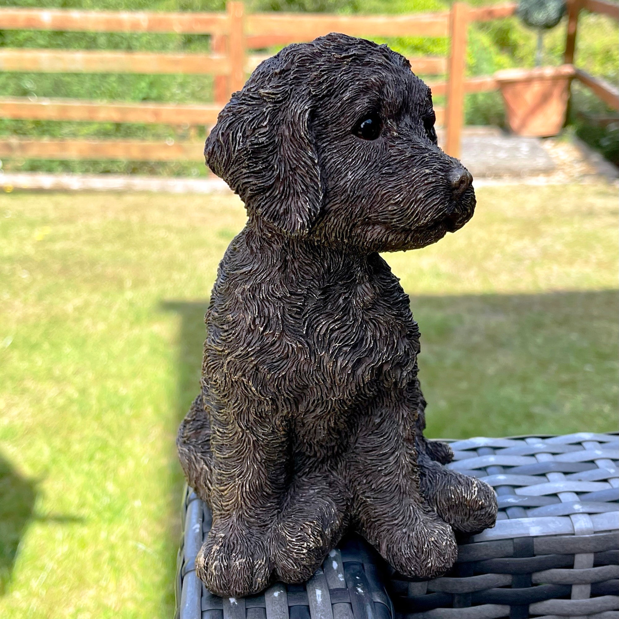 Gold Cockapoo Dog Figure