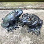 Set mit 2 grünen Froschornamenten