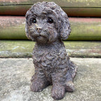 Goldfarbenes Labradoodle-Hundeornament aus Kunstharz