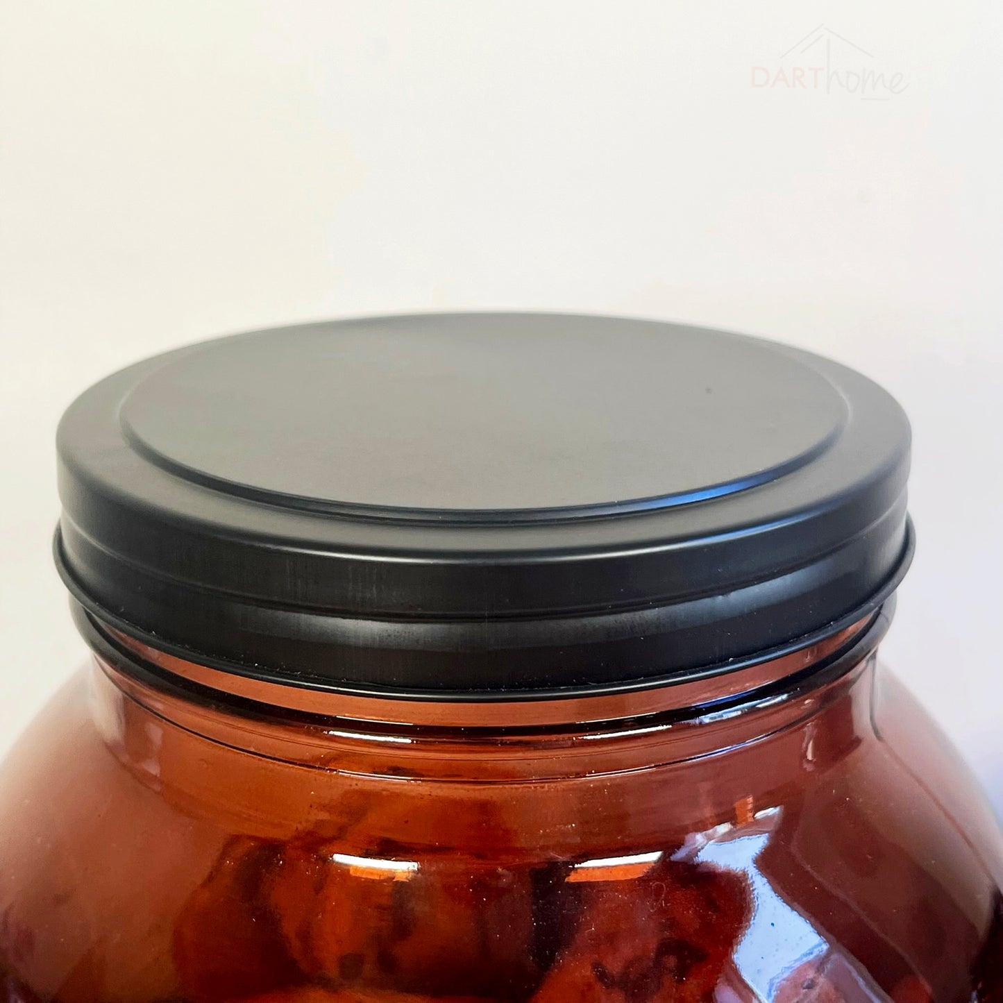 Set Of 5 Amber Glass Storage Jars