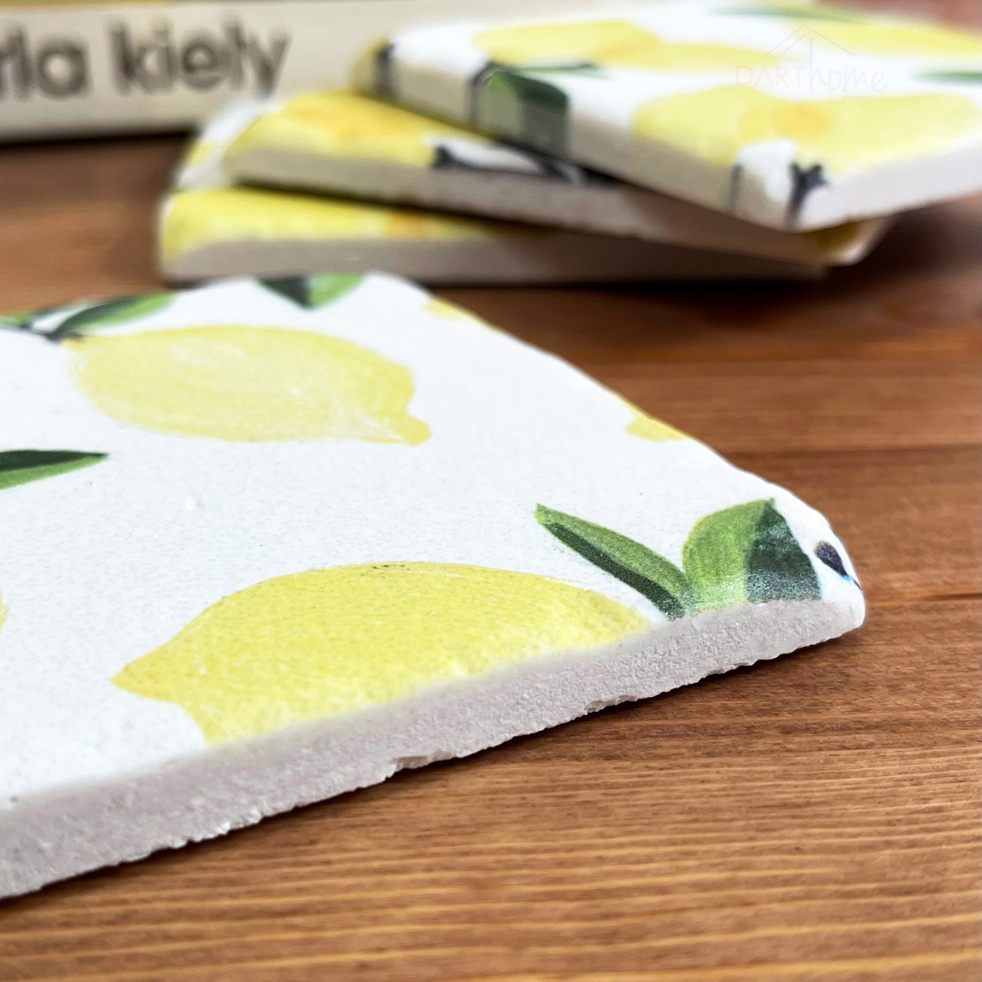 Set Of 4 Resin Lemon Tree Coasters