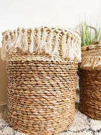 Set Of 2 Woven Hessian Storage Baskets