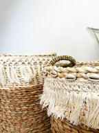 Set Of 2 Woven Hessian Storage Baskets