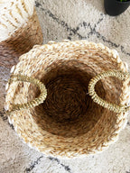 Set Of 2 Woven Hessian Storage Baskets
