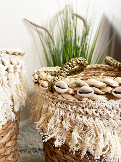 Set Of 2 Woven Hessian Storage Baskets