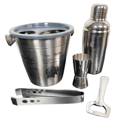 Stainless Steel 5pc Cocktail Making Set