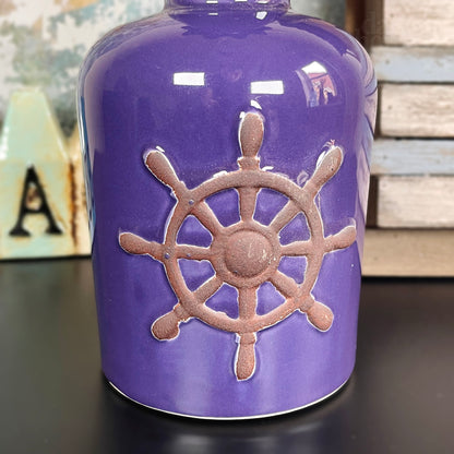 Purple Ships Wheel Vase