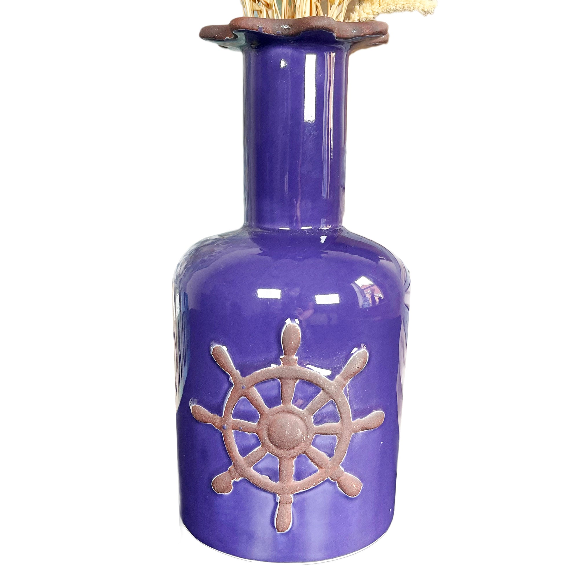 Purple Ships Wheel Vase